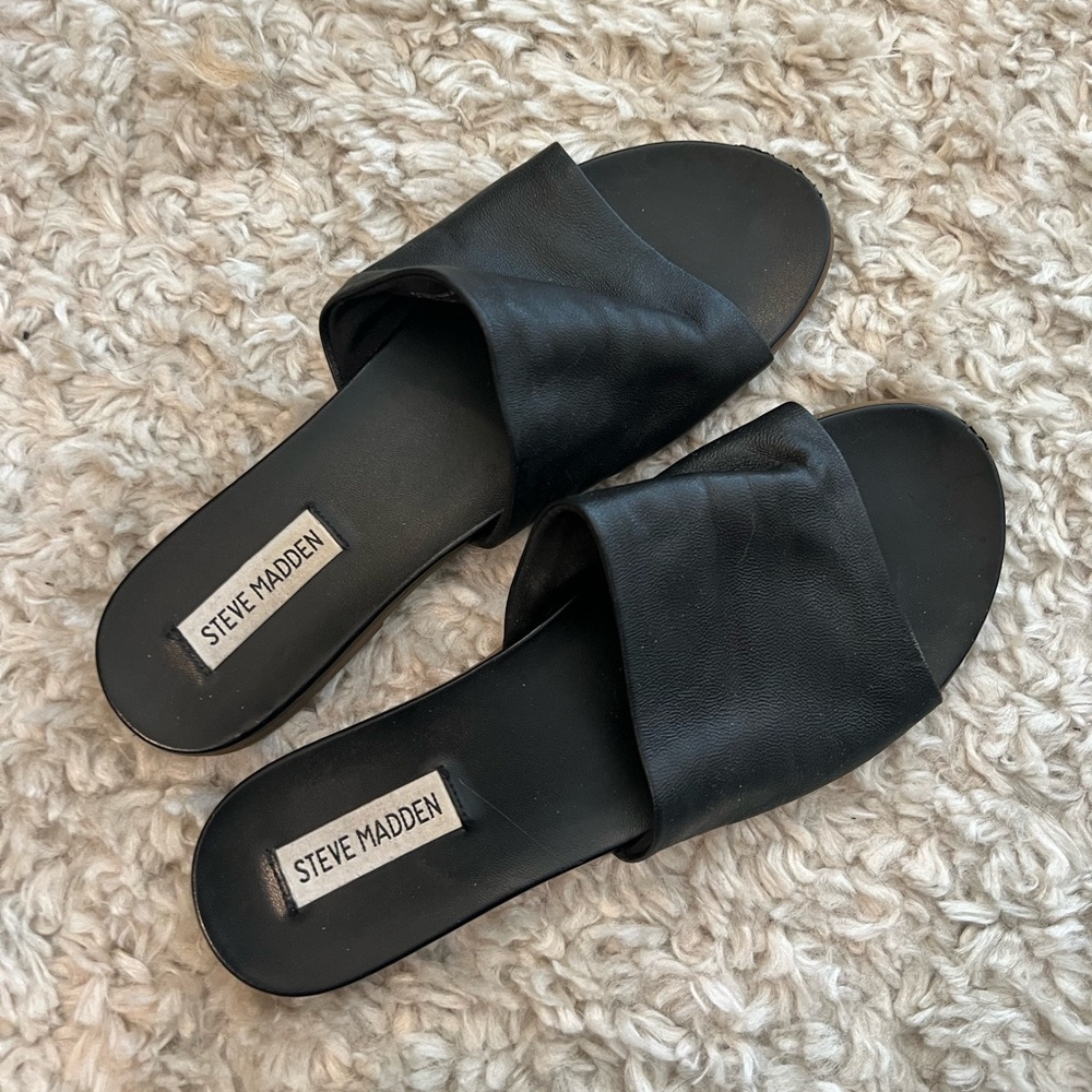 Steve Madden Black Women's Slide Sandals